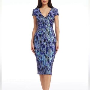 Dress the population XL Violet Multi Sequin Alice Dress